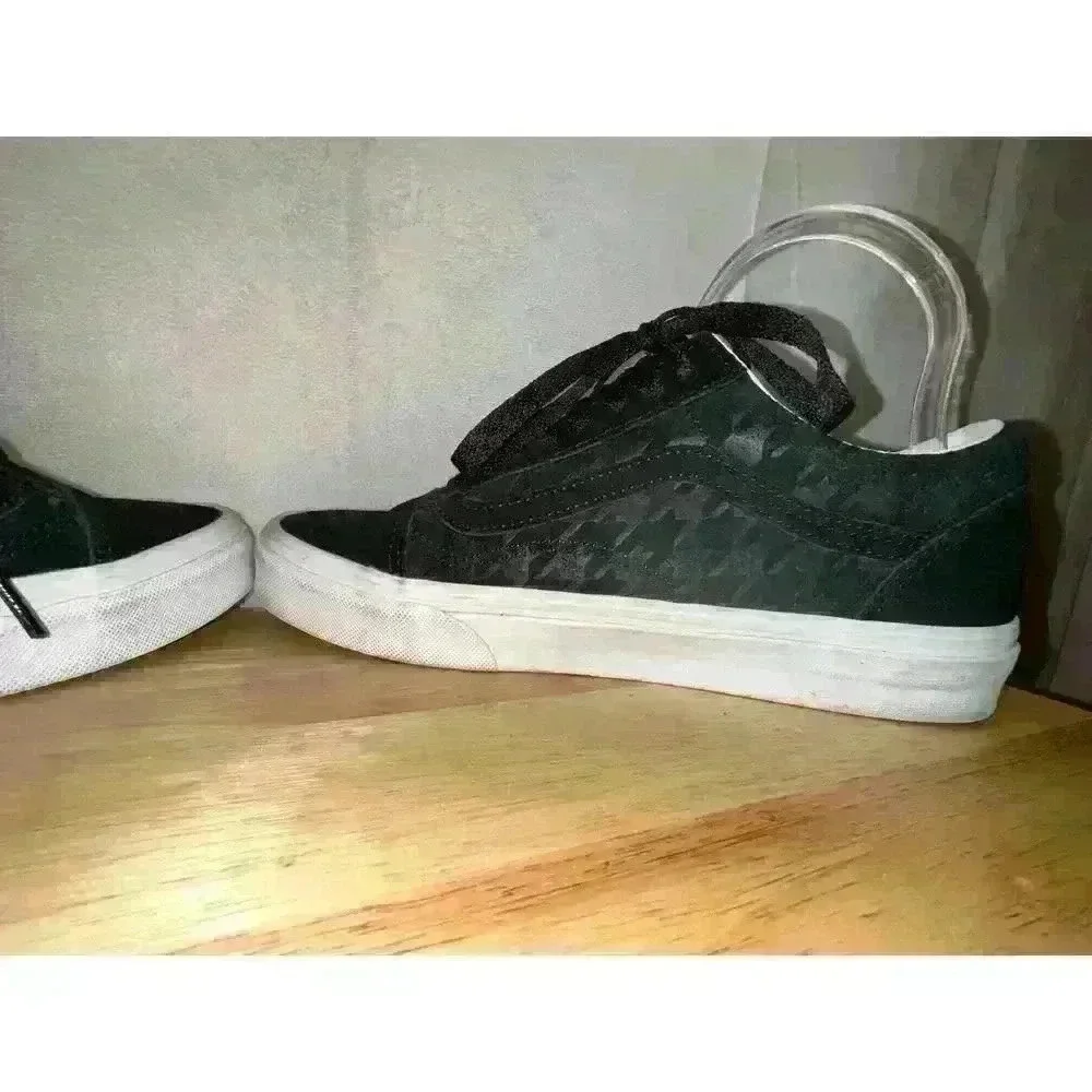 Vans Old Skool Skater Black Low Top Houndstoothembs Lace Up Sz 6.5 M/ Sz‎ 8 W